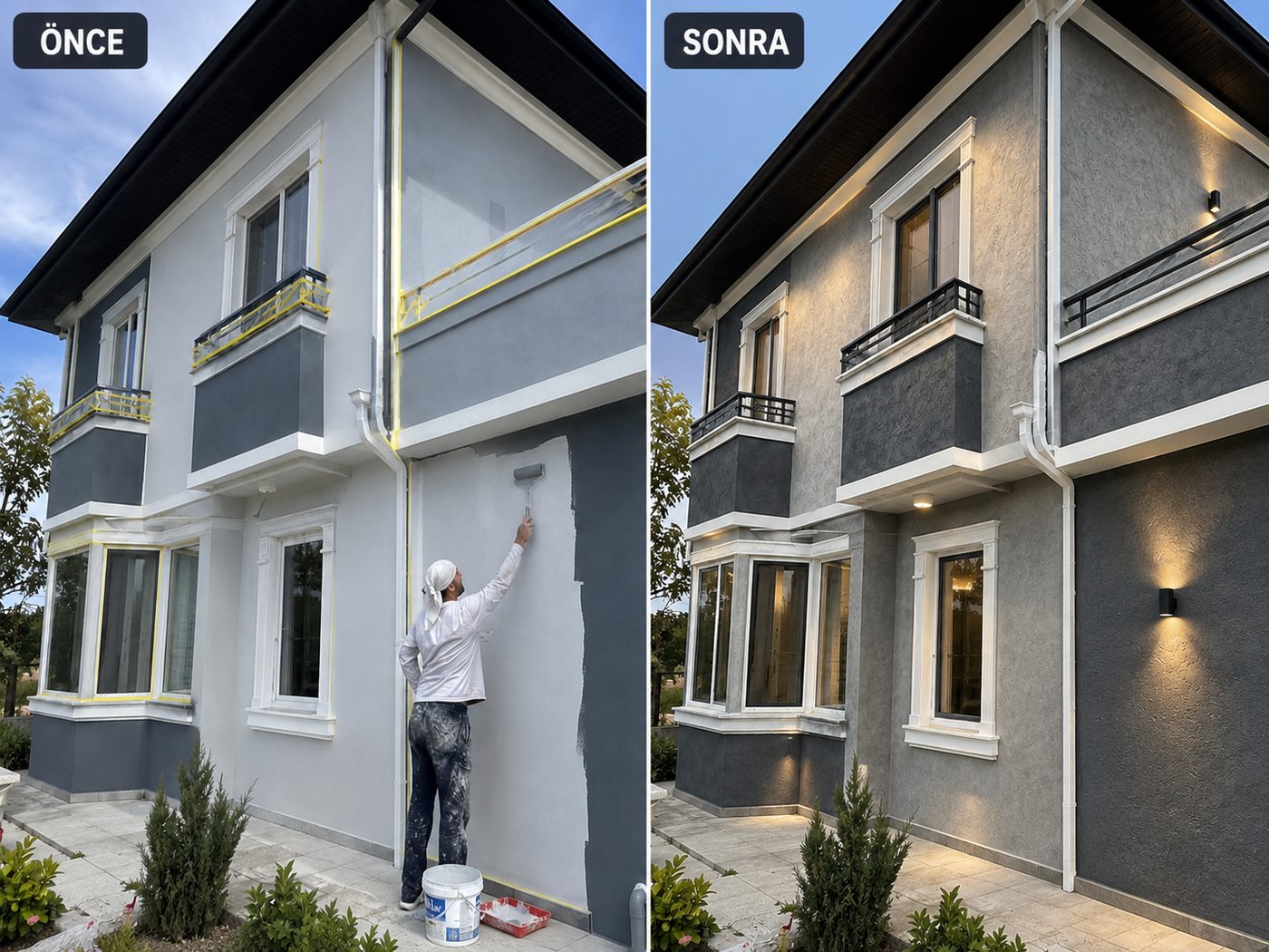 Zeytinköy dış cephe boya öncesi ve sonrası